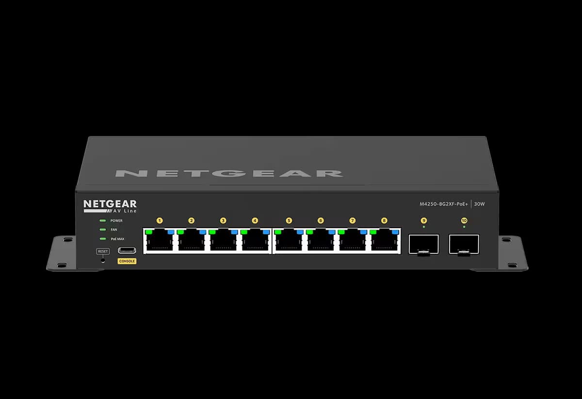 NETGEAR NETGEAR GSM4210PX-100AUS AV Line Managed POE+ Switch 8x1G PoE+ 2x10GigE SFP+ (M4250-8G2XF-PoE+) GSM4210PX-100AUS