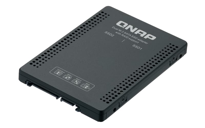 QNAP QNAP QDA-A2MAR 2.5-inch SATA drive bay caddy that holds 2x  M.2 SATA SSDs QDA-A2MAR