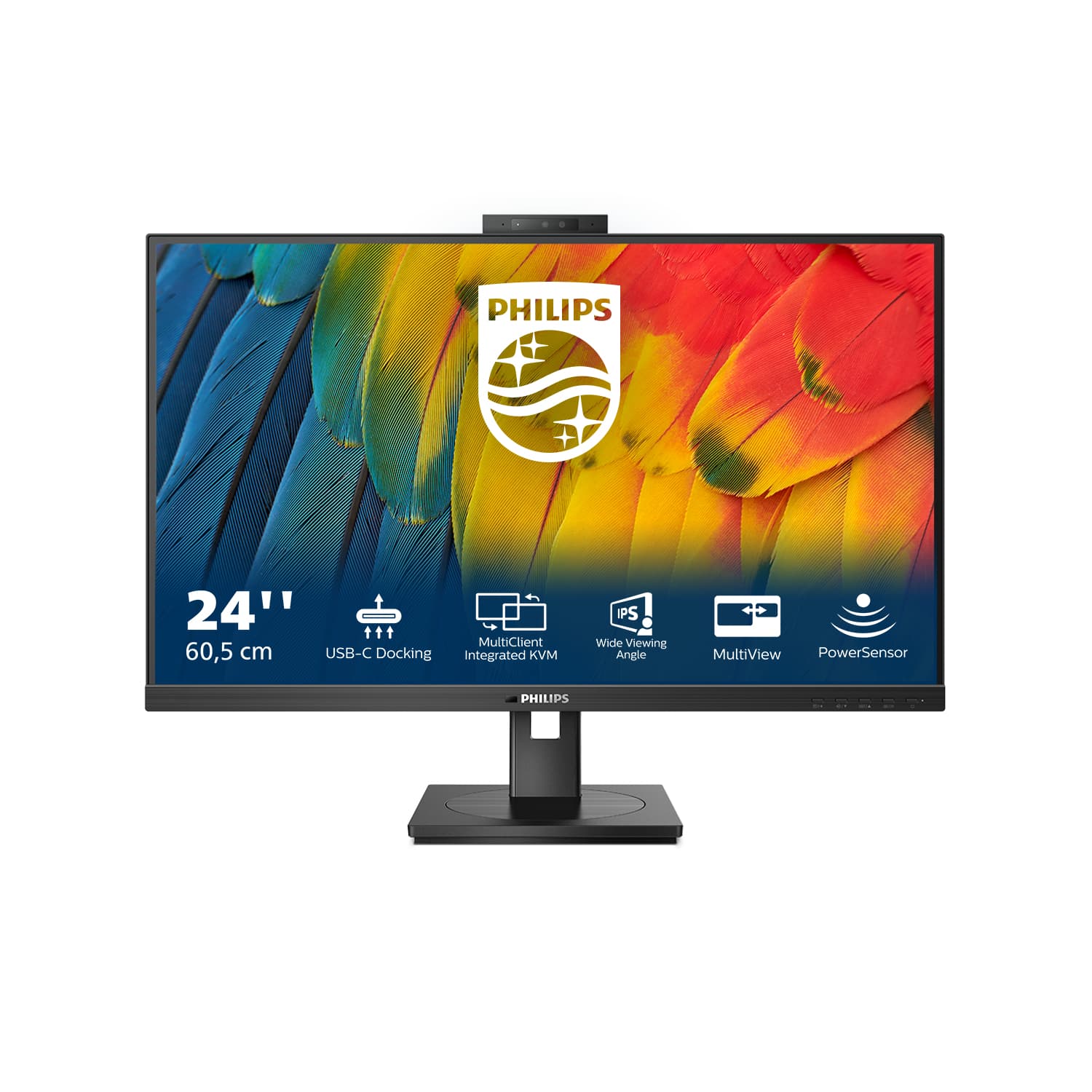 PHILIPS PHILIPS 24B1U5301H/75 23.8" 16:9 1080P FHD IPS LCD,HDMI,DP,DOCK,RJ45,CAM,H/ADJ,SPKR, 4YR 24B1U5301H