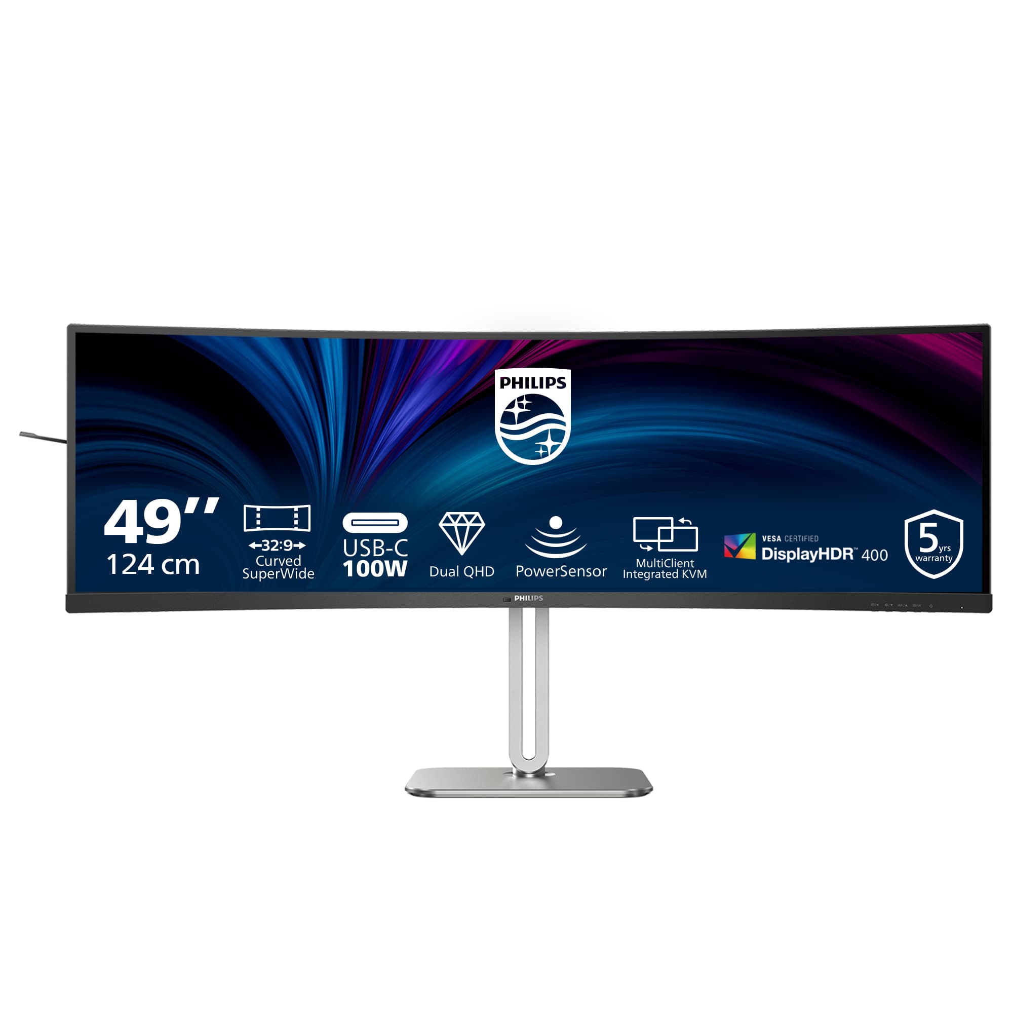 PHILIPS PHILIPS 49B2U5900C/75 49" 32:9 CURVE DUAL QHD,HDMI,DP,USB-C DOCK,RJ45,SPKR,4YR 49B2U5900C