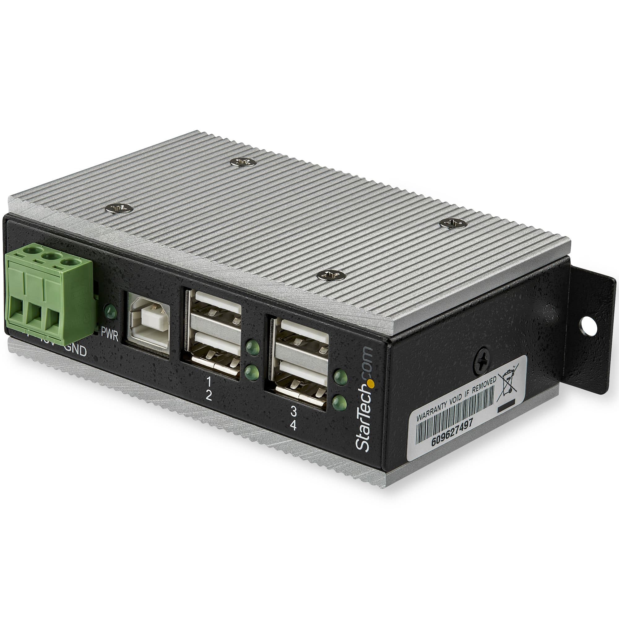 STARTECH STARTECH.COM 4-PORT INDUSTRIAL USB HUB - USB 2.0 - 15KV ESD PROTECTION, 2 YR HB20A4AME