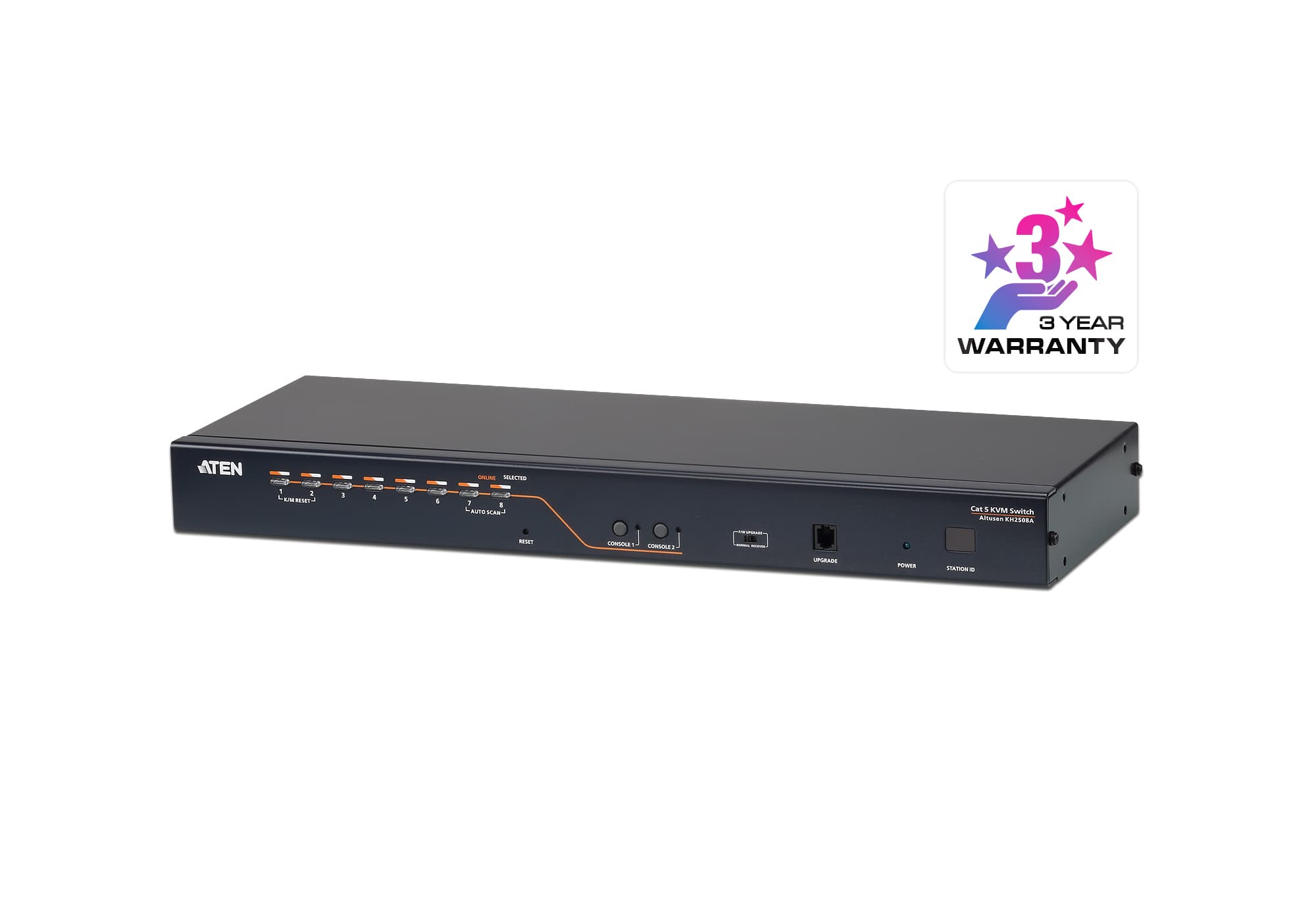ATEN ATEN 2-CONSOLE HIGH DENSITY CAT 5 KVM 8 PORT WITH DAISY-CHAIN PORT KH2508A-AX-U