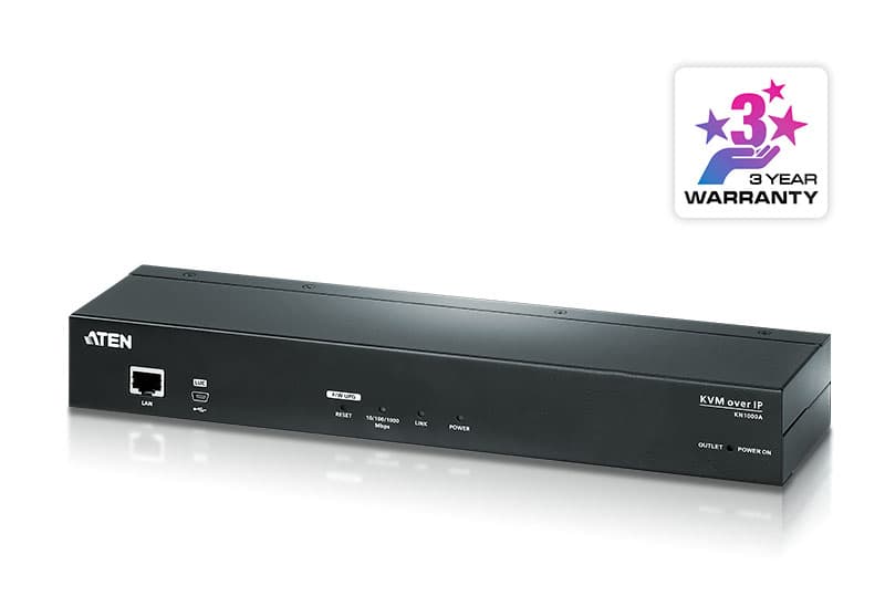 ATEN ATEN 1 PORT KVM OVER IP, 1 LOCAL/REMOTE USER ACCESS WITH 1 PORT PDU KN1000A-AX-U