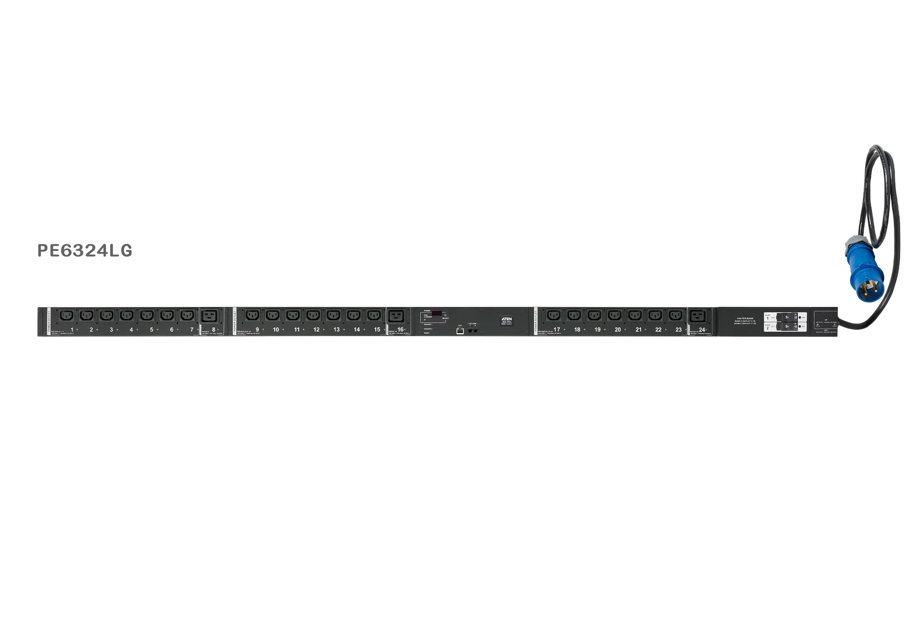 ATEN ATEN 24 PORT 0U 32A SMART PDU, 21XC13 + 3XC19 OUTLETS PE6324LG-AX