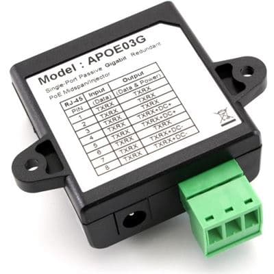 Go Wireless NZ Gigabit Passive PoE Injector with Terminal Block APOE03G