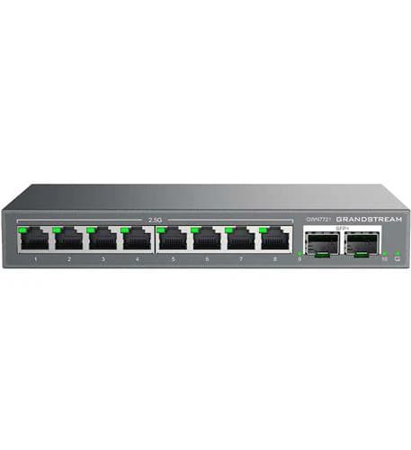 Grandstream Networks Grandstream GWN7721 Layer 2-Lite Managed Multi-Gig Switch, 8 x 2.5 GigE, 2 x 10G SFP+ GWN7721