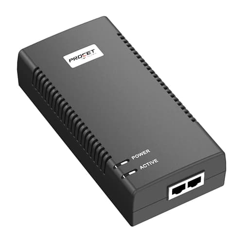 Procet PoE Systems Procet 55V DC 90 Watt 10 Gigabit 802.3bt PoE++ Power over Ethernet Injector PT-PSE106GBR-10
