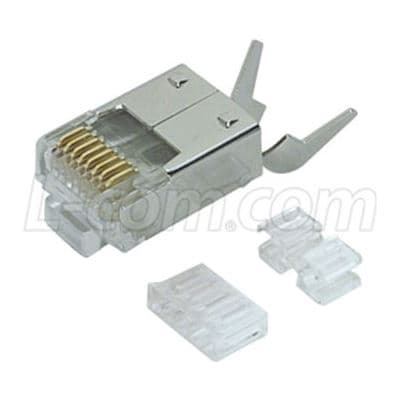 L-com Cat6 RJ45 Shielded Plug with Strain Relief TDS8PC6