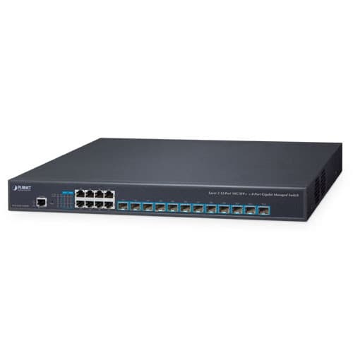Planet Planet XGS-6350-12X8TR Layer 3 12-Port 10G SFP+ + 8-Port 10/100/1000T Managed Gigabit Switch with Dual 100240V AC Redundant Power NS023