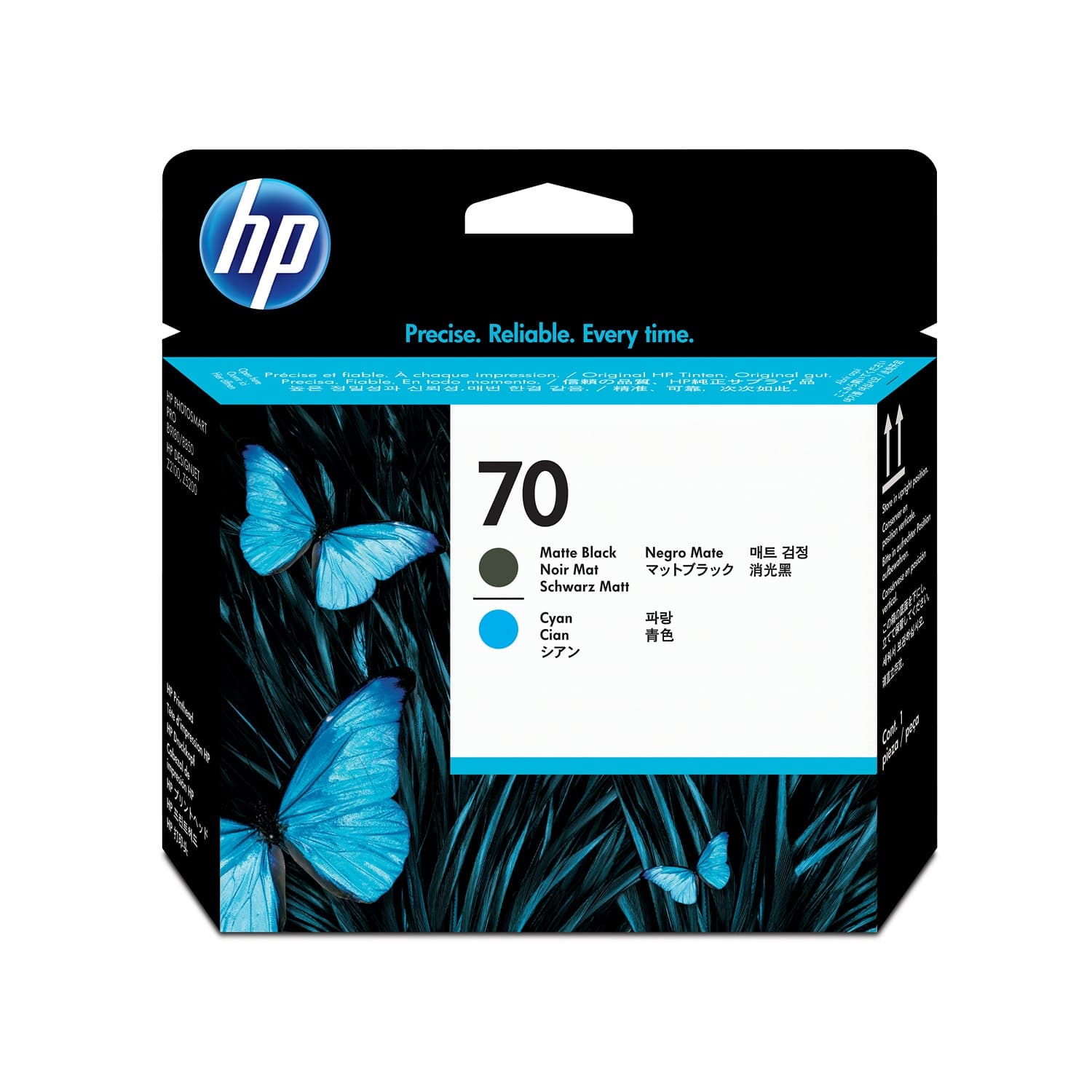 HP HP 70 Matte Black and Cyan Printhead 1037399