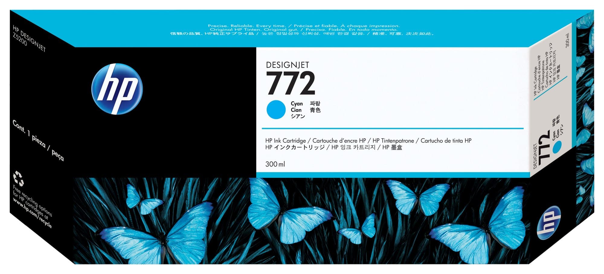 HP HP 772 300ml Cyan Ink Cartridge 1174795