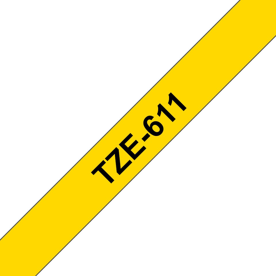 BROTHER BROTHER TZE-611 - 6 mm Black-Yellow 1676466