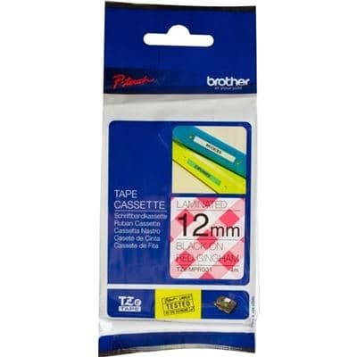 BROTHER BROTHER PTOUCH BLACK ON RED GINGHAM TAPE 12MM 3539395