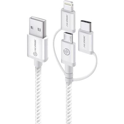 ALOGIC ALOGIC 3-IN-1 CHARGE & SYNC CABLE SILVER PRIME 4503099