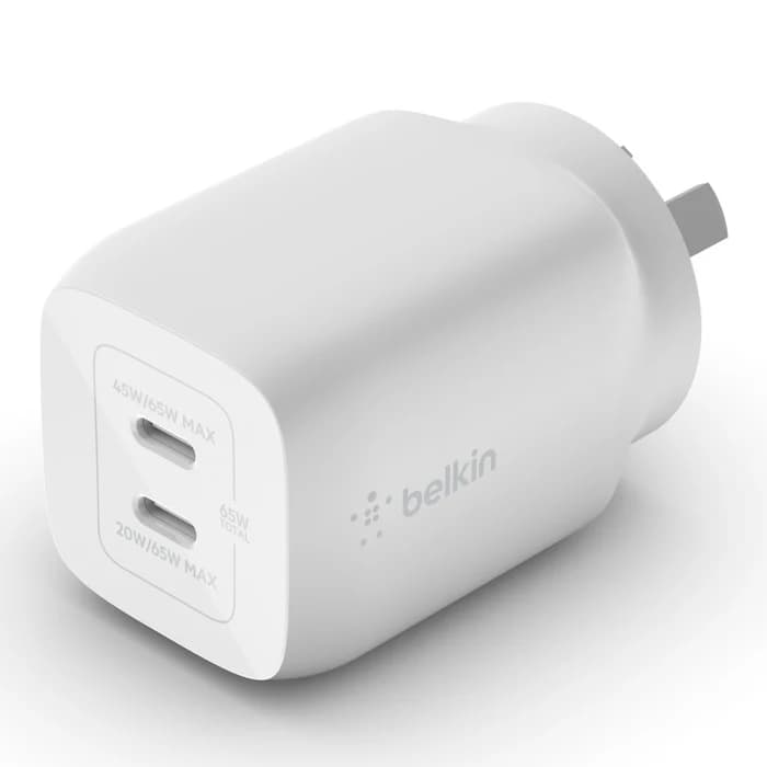 BELKIN BELKIN 65W DUAL USB-C PD GAN WALL CHARGER 5607256