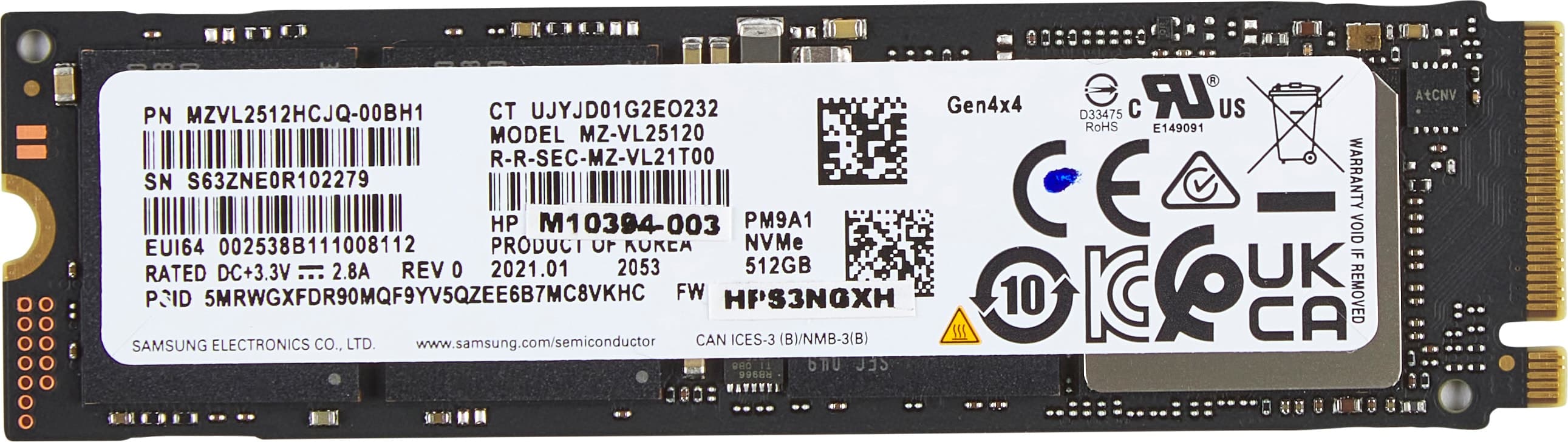 HP HP 512GB PCIe-4x4 NVMe M.2 SSD 5786149