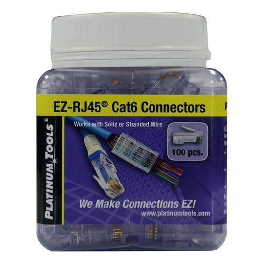 Platinum Tools PLATINUM TOOLS Cat6 EZ-RJ45 Plug. Easy install RJ45 plug for Cat6 202010J