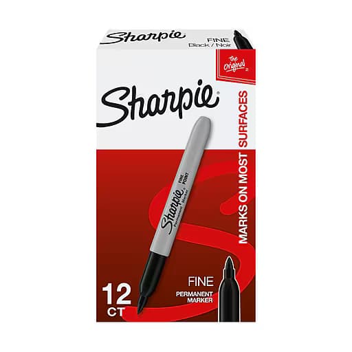 Sharpie Sharpie Fine Black 12 Pack Permanent Marker Pen 30001