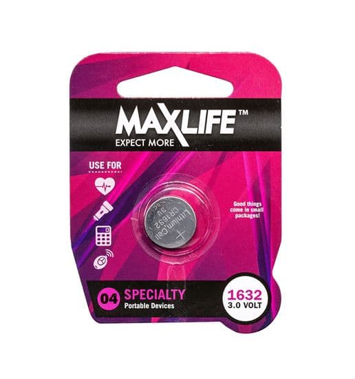 Maxlife MAXLIFE CR1632 Lithium Button Cell Battery. 1Pk BAT1632