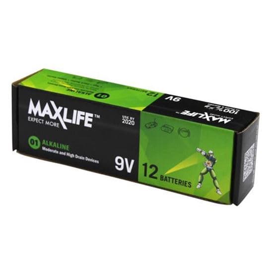 Maxlife MAXLIFE 9V Alkaline Battery 12 BULK Pack BAT9V-A12