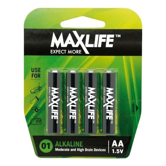 Maxlife MAXLIFE AA  Alkaline Battery 4 Pack Long Lasting Alkaline Formula. BATAA-A4