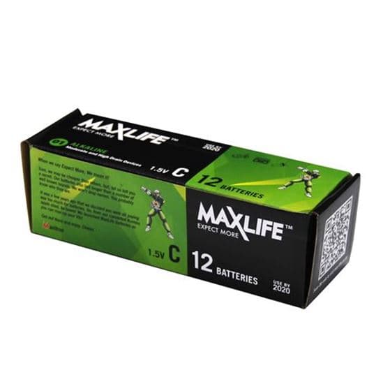 Maxlife MAXLIFE C Alkaline Battery 12 Batteries Per  Pack BATC-A12