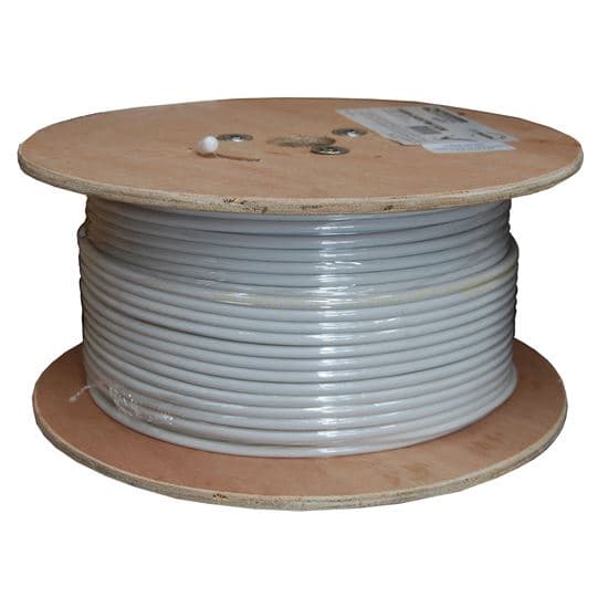 Dynamix 152m Roll RG6 Shielded Cable. White 75ohm. 18AWG solid core. C-RG6-152-WH