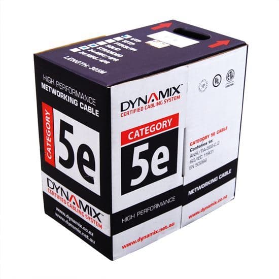 Dynamix DYNAMIX 305m Cat5E White F/UTP SOLID Shielded Cable Roll, 100MHz, C-STP-SLD