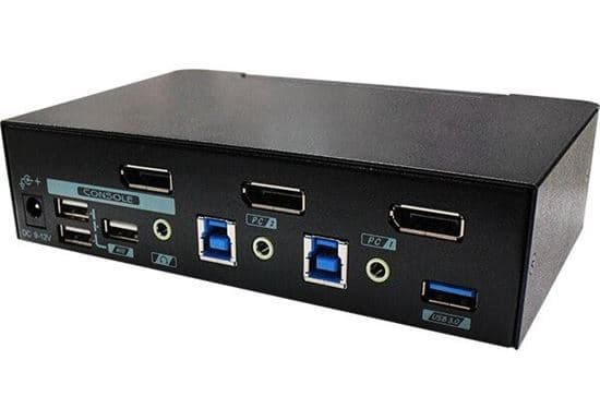 Rextron REXTRON 2 Ports 8K Dual Monitor DisplayPort 1.4 KVM Switch With PAAG-E3112B