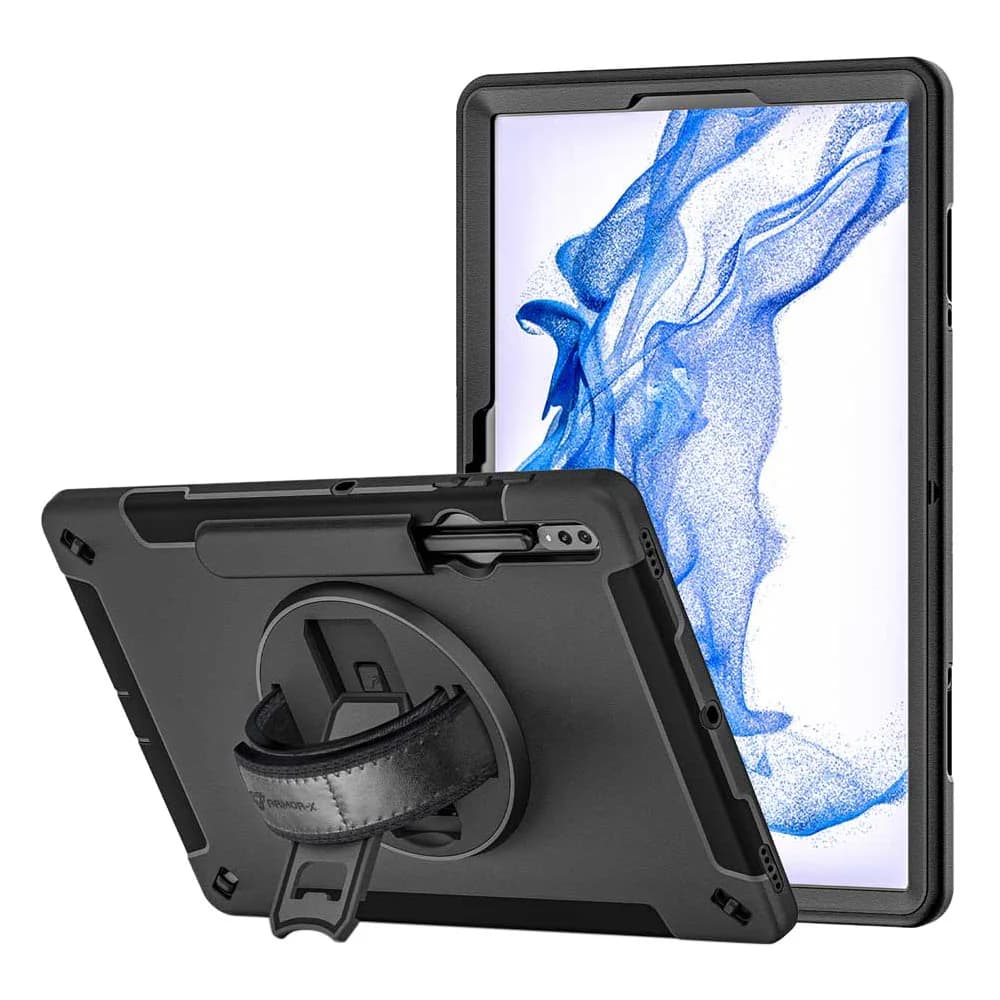 Armor-X Rainproof Military Grade Rugged Case with Handstrap & Kick-stand for Samsung Galaxy S8+/S8 Plus/S7+/S7 Fe # 400218