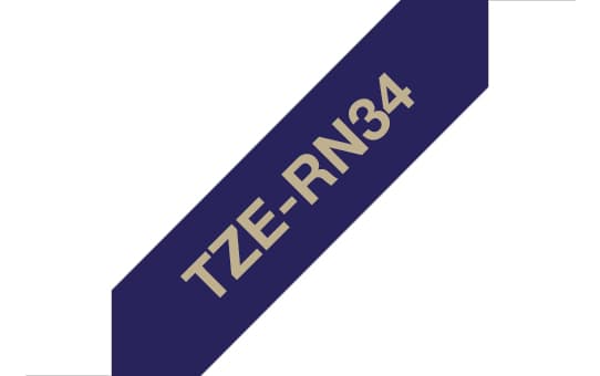 Brother Brother TZe-RN34 12mm x 4m Gold on Navy Ribbon Tape TZERN34