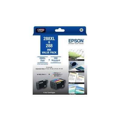 Epson Epson 288XL BK + 288 C/M/Y 4 Ink Cartridge Value Pack C13T306696