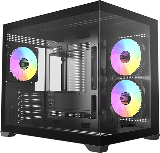 Highpower Raidmax i600 Plus MATX Mini-Tower Case Tempered Glass Black with ARGB HT8013