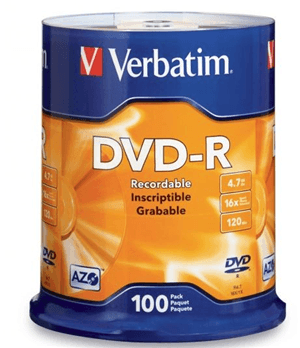 Verbatim Verbatim DVD-R 4.7GB 16x 100 Pack on Spindle MV270