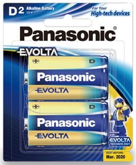 Panasonic Panasonic Evolta D Alkaline Battery 2 Pack PA4428