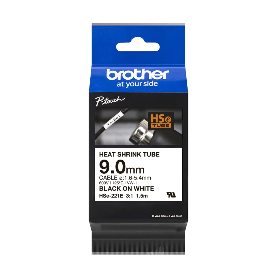 Brother Brother tape black on white BHSE221E