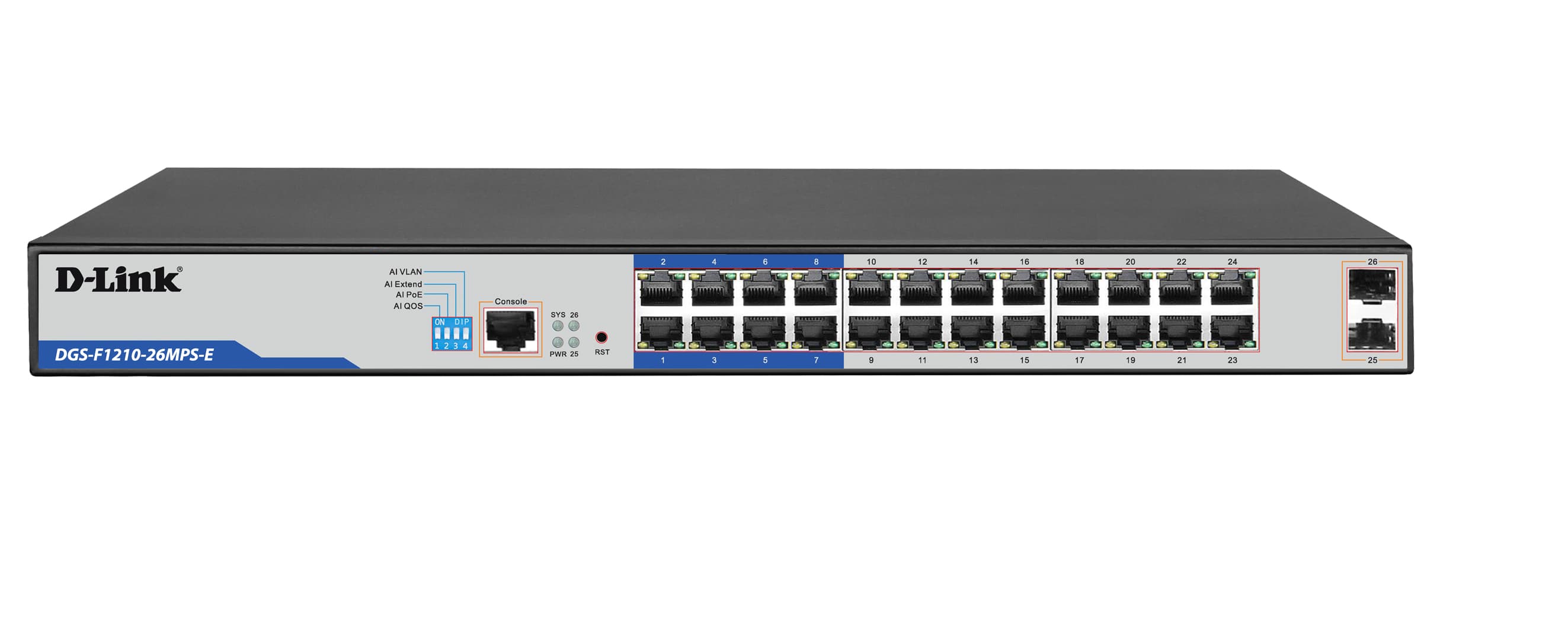 D-Link D-Link DGS-F1210-26MPS-E Switc DLDGSF121026MPSE