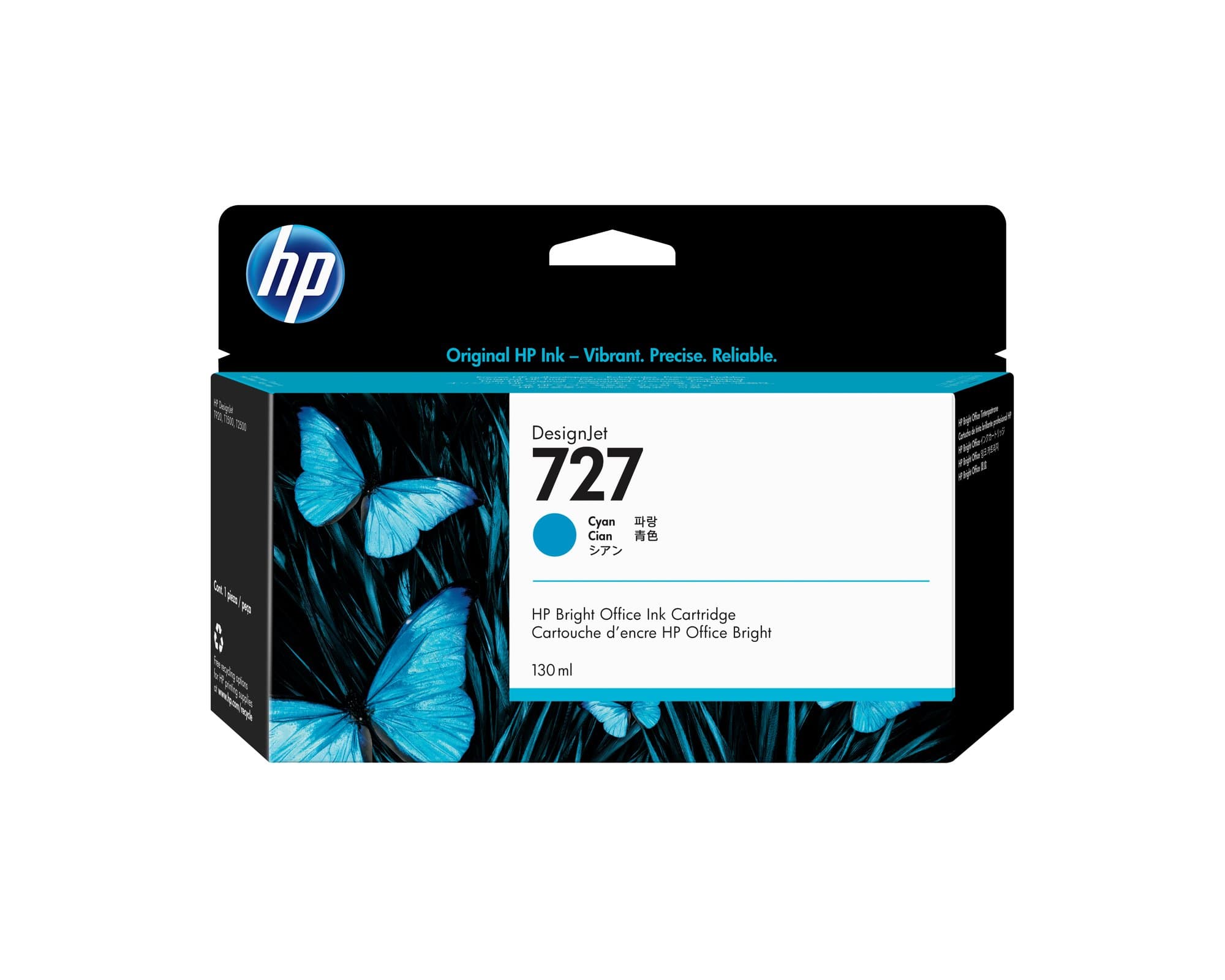 HP HP #727 130ml Cyan Ink B3P19A HI727C