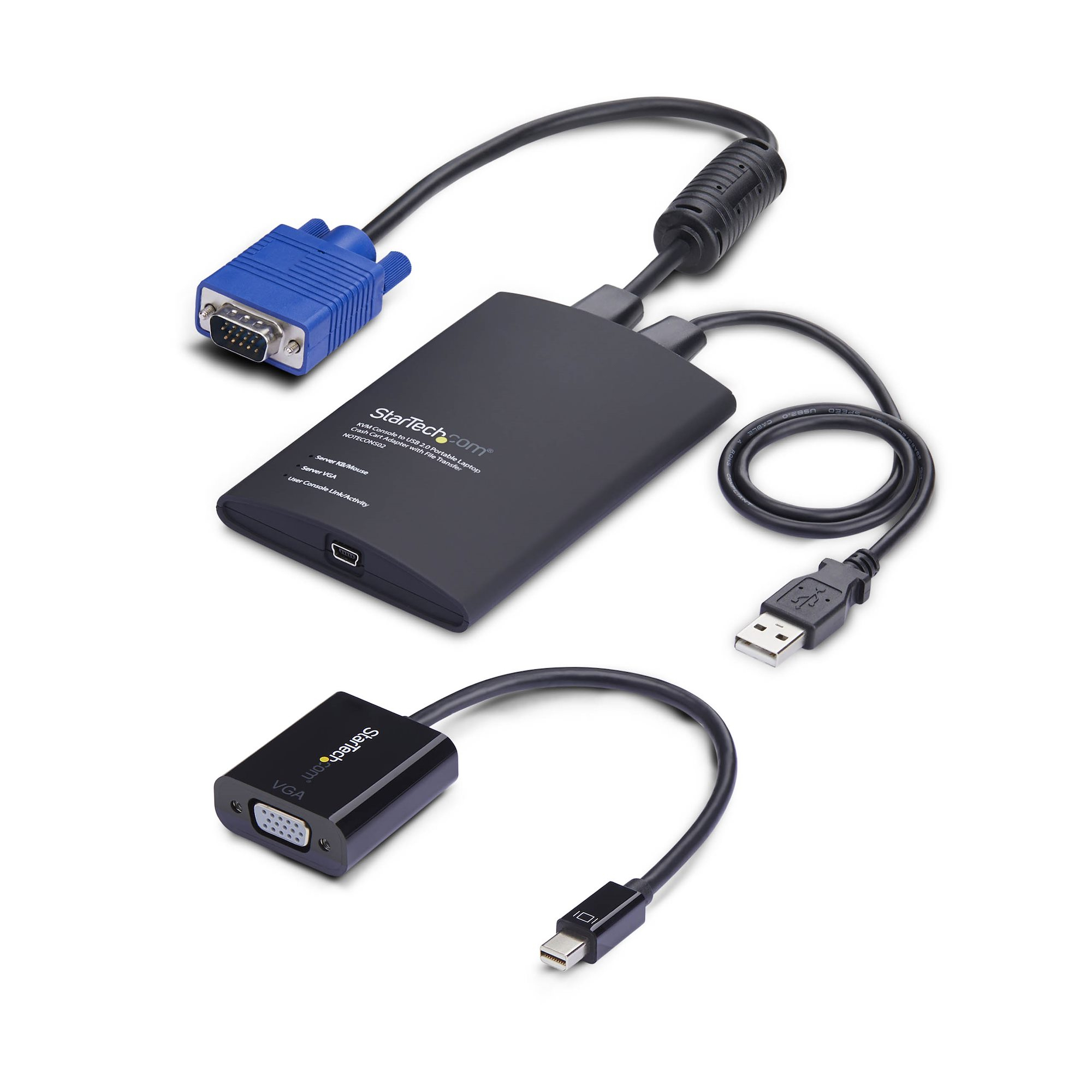 STARTECH.COM USB CRASH CART ADAPTER, VGA/MINI DISPLAYPORT KVM CONSOLE, 2 YR — STARTECH