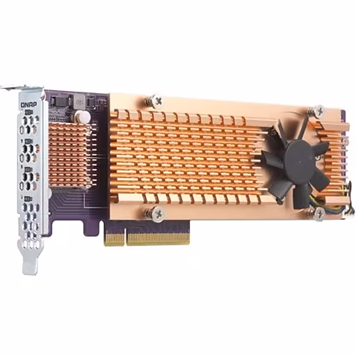 QNAP QUAD M.2 PCIE SSD EXPANSION CARD (GEN3 X4) SSDS; PCIE GEN3 X8 HOST INTERFACE — QNAP