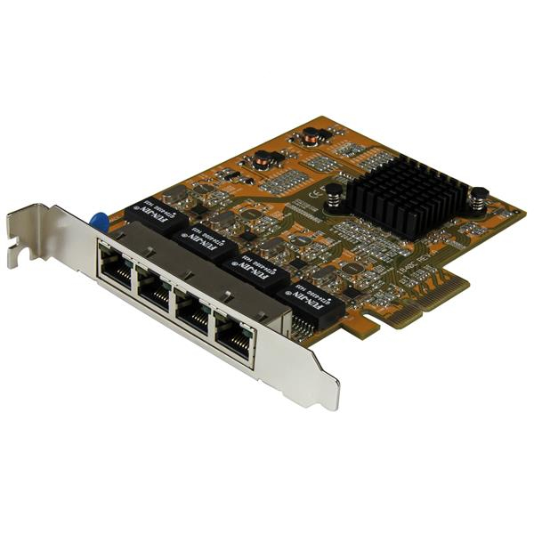 STARTECH.COM 4 PORT PCIE NETWORK CARD - STANDARD PROFILE NIC - RJ45 PORT 2 YR — STARTECH