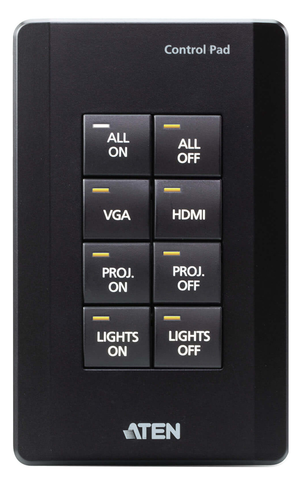 ATEN 8 BUTTON CONTROL PAD IN BLACK COLOR WITH 1 GANG US WALL PLATE — ATEN
