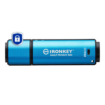 KINGSTON 256GB USB-C IronKey Vault P 50C AES-256 — KINGSTON