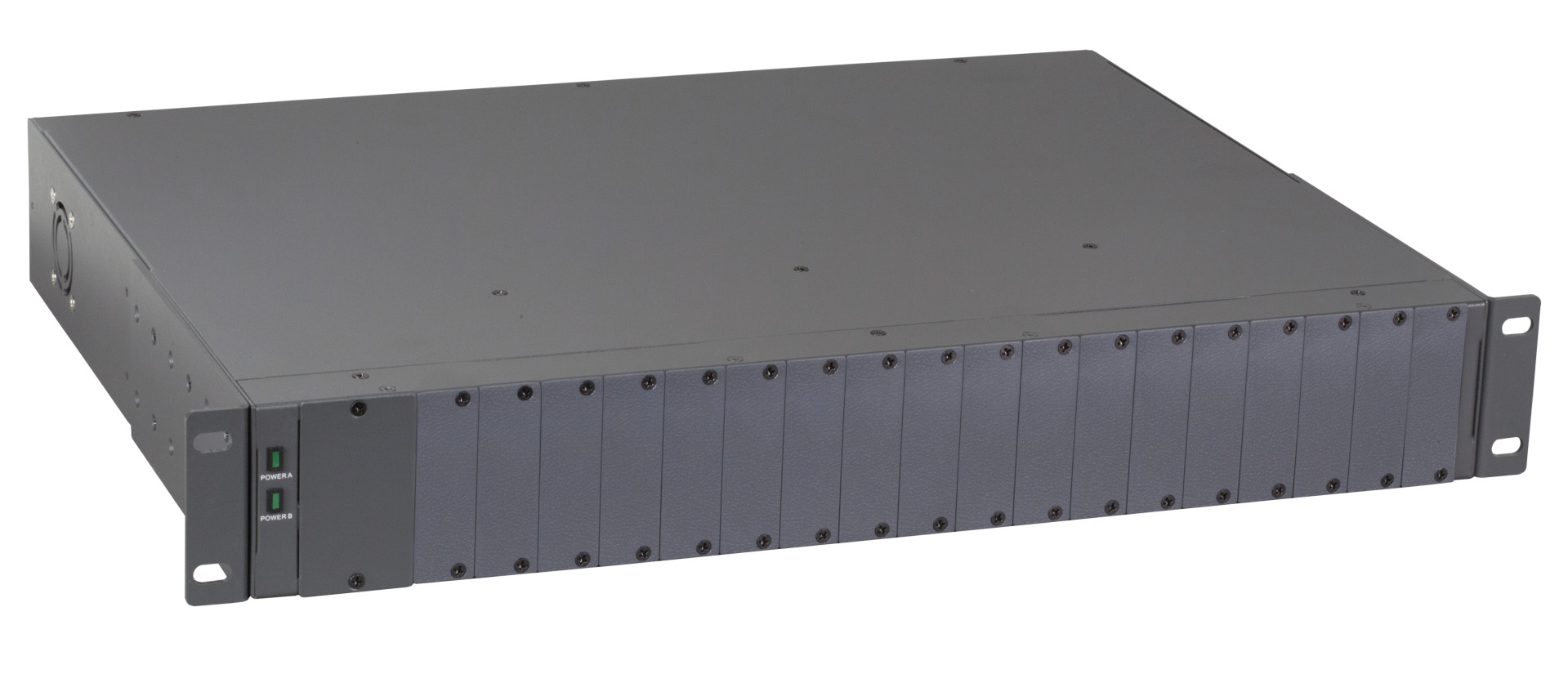 CTS 18 Slot Compact Media Converter Chassis. 19' (1.5RU) with 2x fixed — CTS